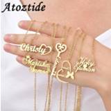 👉 Hanger goud steel vrouwen Atoztide Custom letter Necklaces Personalized Jewelry Chain Pendant name gold necklace for women stainless Gifts