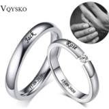 👉 Steel vrouwen Custom 3mm Thin Stainless Wedding Couple Rings for Women Men Never Fade Engagement Bands CZ Stone Puzzle Solitaire Ring