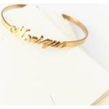 👉 Armband goud vrouwen Low MOQ 1Pcs Custom Jewelry Name Text Cut Out Bangle Women Gold Bracelet Stackable Bridal Wedding Gifts