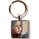 Keychain FLTMRH Custom Your Family Pet Photo Square Gift For Friend Glass Cabochon Jewelry