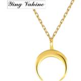 👉 Hanger zilver vrouwen Ying Vahine 100% 925 Sterling Silver Moon Pendant Necklaces for Women