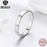 👉 Zilver vrouwen BISAER 100% 925 Sterling Silver Anel Engagement Ring Forever Love Circle Couple Female Rings for Women Wedding Jewelry ECR343