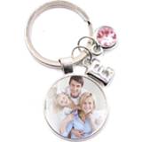 Keychain baby's FLTMRH Calendar Custom Your Family Put Baby Photo Square Gift For Lover Friends Glass Cabochon