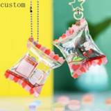 👉 Keychain Cartoon Anime Custom Acrylic Candy Wholesale Printed Shake Inflated Bag Charms As Gift