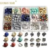 👉 Armband New 2020 Jewelry Making Kits Round Matte Natural Stone Beads Charms for Diy Bracelet Handmake Craft