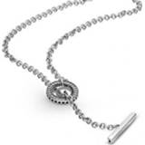 👉 Hanger zilver vrouwen 2020 New 925 Sterling Silver Pave Circle T-Bar Heart Necklace Crystal Necklaces For Women Fashion Pendant Jewelry gift