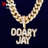 👉 Hanger small Custom Name Bubble Letters Chain Pendants Necklaces Big bail Hip Hop Jewelry with 20MM cuban