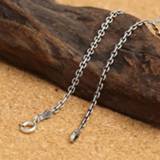 👉 Zilver vrouwen S925 Sterling Silver Vintage Round Buckle Cross Chain Necklace Woman men Thai fashion Close Chian jewelry