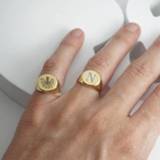 👉 Letterring Gentleman signet ring symbolizes social status pinky rings initial letter engraving husband gift for him