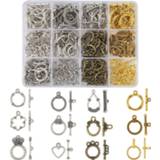 👉 Alloy Pandahall Mixed Shapes Tibetan Style Toggle Clasps for Jewelry Making DIY Color 120sets/box