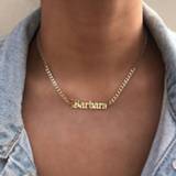 👉 AurolaCo Custom Name Necklaces Customized Old English Cuban Chain Letter Necklace For Christmas Gift