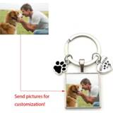 Keychain mannen meisjes Custom DIY Dog Photo I Love Glass Crystal Pendant Mini Heart square Key Man Girl Favorite Gift Souvenir