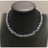 👉 Zwart wit vrouwen Fine jewelry natural fresh water pearl choker necklace black color women white 35CM accept order any lenth