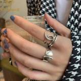 👉 Zilver XIYANIKE 925 Sterling Silver Cross Thick Line Rings Female Trend INS Adjustable Index Finger Ring Wide Irregular Retro Gift
