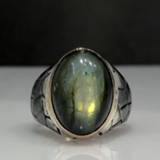👉 Zilver Labrodorite Stone Custom Design Hand Generation Silver Men 'S Ring