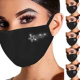 Bandana Shiny Star Print Unisex Elastic Reusable Washable Masks Sparkly Rhinestone Mask Face Party Nightclub Jewelry