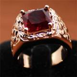 👉 Geel rose goud vrouwen 14K Gold Fashion Close Yellow Insert Ring for Women 18K Ruby Zircon Diamond Engagement Jewelry Geometric Couple Style