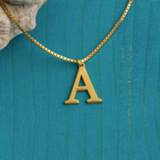 👉 Halsketting steel vrouwen Personalized A-Z Alphabet Initial Necklaces For Women Men Jewelry Stainless Box Chain Charm Custom Letter Necklace Collier
