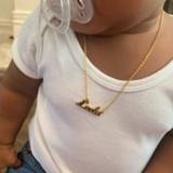 👉 Goud steel baby's meisjes jongens Baby Jewelry Personalized Name necklace Children Girl Boy Custom Chain Gold stainless