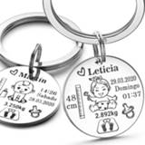 👉 Keyring baby's jongens meisjes Delicate Cute Personalized Baby Boys Girls Name Birth Weight Height For Newborn Commemorate New Mom Dad Gift DP026_C