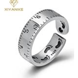 Zilver vrouwen XIYANIKE 925 Sterling Silver Vintage Engagement Ring Creative Design Simple Geometric Handmade Jewelry Adjustable for Men Women