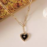 👉 Hanger zwart zilver vrouwen Silvology Natural Black Agate Heart Pendant Necklace 925 Sterling Silver High Quality for Women Festival Jewelry Gift