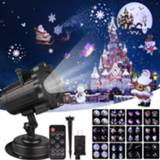 👉 Projector Christmas Halloween Laser Animation Effect IP65 Indoor/Outdoor 12 Patterns Snowflake/Snowman Light