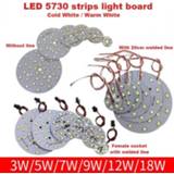 Lightboard High Brightness LED 5730SMD Lamp Bead Light Board Bulb Round Transformation Source 3-18W 32-100MM Tile Wick Modified