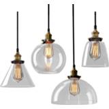 👉 Hanger Vintage Pendant Lights American Amber Glass Lamp E27 Edison Light Bulb Dinning room Kitchen Home Decor Planetarium