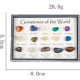 Mineraal kinderen Rock And Mineral Educational Collection 12 Pieces Geology Gem Kit For Kids , Gemstones Quartz Crystal Natural Specimen