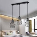 👉 Hanger zwart Retro Style Ceiling Light Lamp Vintage Industrial Pendant Iron Metal Fixture Black Hanglamp for Living Room Bedroom