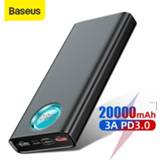 👉 Powerbank Baseus Power Bank 20000mAh Quick Charge 3.0 PD Fast Charging Portable External Battery Charger Poverbank For Xiaomi