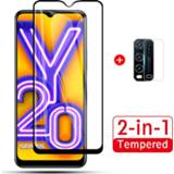 2-in-1 Full Cover Tempered Glass For vivo Screen Protector Camera Lens Protective i y 20i 20 y20 y20i Screenprotector 2in1 Full Cover Tempered Glass For vivo y20 y20i Screen Protector Camera Lens Protective i y 20i 20
