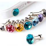 👉 Earphone 10pcs Bling Diamond Dust Plug Universal 3.5mm CellPhone For iPhone 6 5sSamsung HTC Sony Headphone Jack Stopper #35