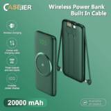 👉 Powerbank CASEIER 20000mAh Wireless Charger Power Bank For Xiaomi iPhone Portable External Battery Built in 4 Cables Poverbank