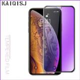 👉 Screenprotector purper KAIQISJ Purple Light Tempered Glass For iPhone 12 ProMax mini, Protective 6 7 X XR 11Pro Full Screen Protector