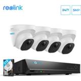 👉 Reolink 5MP Camera System 8ch PoE NVR&4 PoE IP Cameras dome Outdoor HD Video Surveillance Kit 2TB HDD RLK8-520D4 5MP