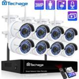 👉 Wifi camera Techage Wireless 3MP 8CH CCTV Security NVR Kit AI Audio Record Outdoor P2P IP Video Surveillance System Set