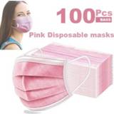 👉 Earband roze rose 10/50/100/200PCS Pink Mask Disposable Non-woven 3-layer Face Breathable Elastic Adult Mouth Masks
