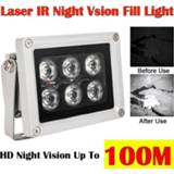 Bewakingscamera 100m IR distance Laser infrared Night Vision Fill Light 6pcs Array Led for CCTV Security Camera lig