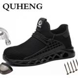 👉 Deodorant 48 QUHENG Air Mesh Work Safety Boots Men Construction Comfort Non-Slip All Season Anti-Static Casual Big Size
