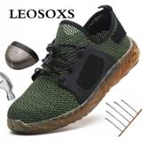 👉 Veiligheidsschoen steel Leoxose Breathable Safety Shoes Men's Work Boots Toe Anti-smashing Construction Casual Mesh Sneakers Free Shipping