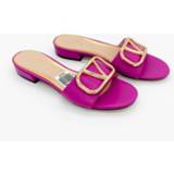 👉 Slippers purper rood blauw PU leather vrouwen Venus Chan Purple Red Blue Italian Slipper for Lady Casual Footwear Summer Shoes Retro Women
