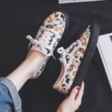 Shoe wit canvas vrouwen meisjes Shoes Women Spring 2020 New Girls Students Graffiti Kitty Cartoon Cat Korean Edition Ins Style White A35-81