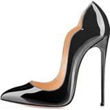 👉 Stiletto vrouwen Women's 12cm slip on heels thin sky high sexy heeled gradient wedding shoes pointed peep pumps