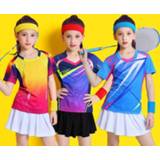 Short sleeve meisjes Kid Badminton Suit Girls Tennis Shirt Skirtt Sets Girl Ping Pong Clothes Child Volleyball Kits Sportswear Clothing