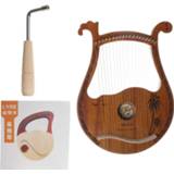 👉 Harp small Carved Beginners 16/19 Strings Lyre Mahogany w/ String Tuning Wrench Perfect Gift for Kid Friends