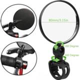 👉 Bike zwart Bicycle Mirror Rear View MTB Rotary of Handlebars with Key for Road Bikes Mountain 360- Black