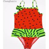 👉 Zwempak baby's meisjes kinderen Baby Girls Swimwear with Watermelon Pattern 2-4 Y Kids One Piece Swimsuit Children Bathing Suit Child Sling Sandy Beachwear