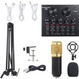 👉 Microphone Multifunctional Live Sound Card and BM800 Suspension Kit Broadcasting Recording Condenser Set